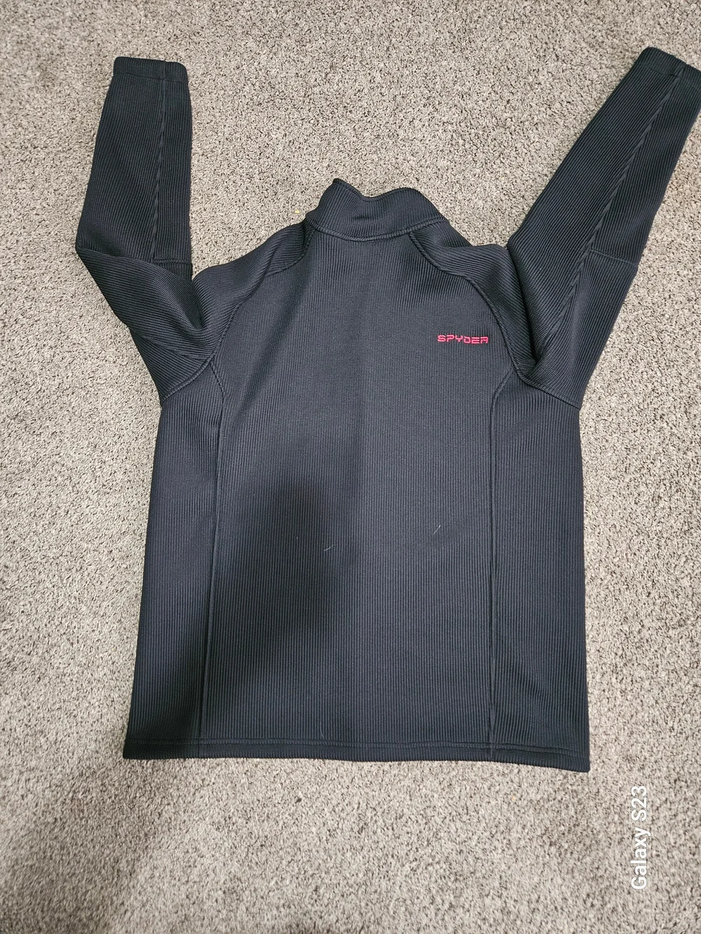 Spyder Men's Black Jacket with Red Zip and Logo